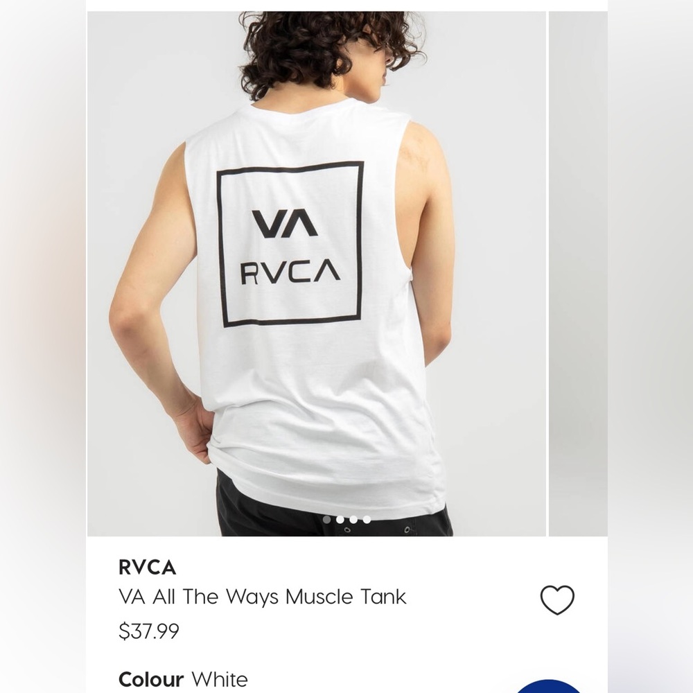 RVCA VA All The Ways Muscle Tank White  Delete after two days